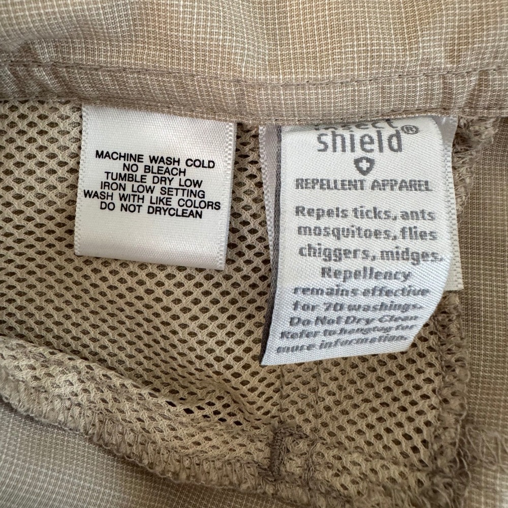 ExOfficio XL Khaki Insect Shield Ventilated Ripstop Mens Hiking Fishing Shirt - Picture 9 of 16